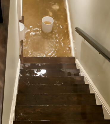 Flooded Basement Viewed from Staircase