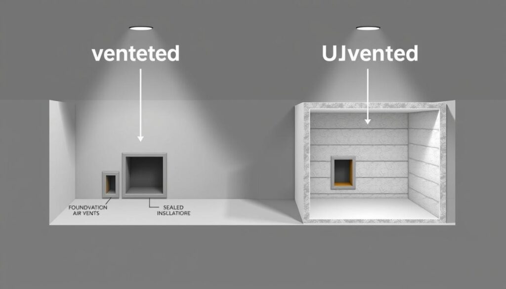 vented vs unvented crawl spaces