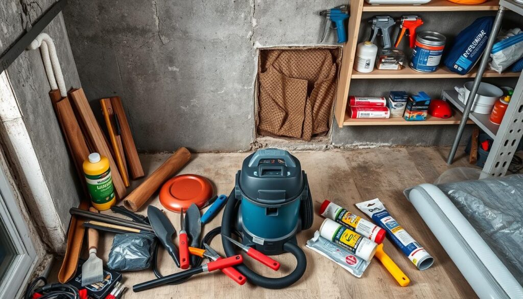 DIY basement waterproofing materials