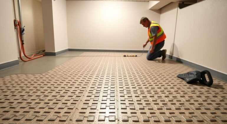 basement flooring dmv comparison showing luxury vinyl plank tile and sealed concrete in a finished Maryland basement