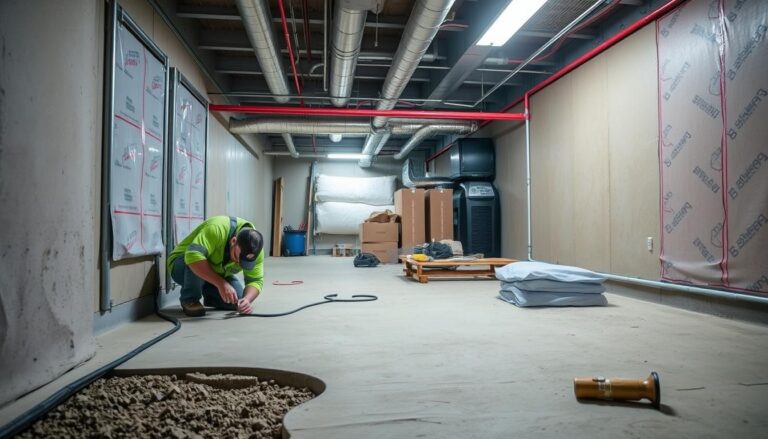 crawl space repair in DMV home with vapor barrier and moisture control system