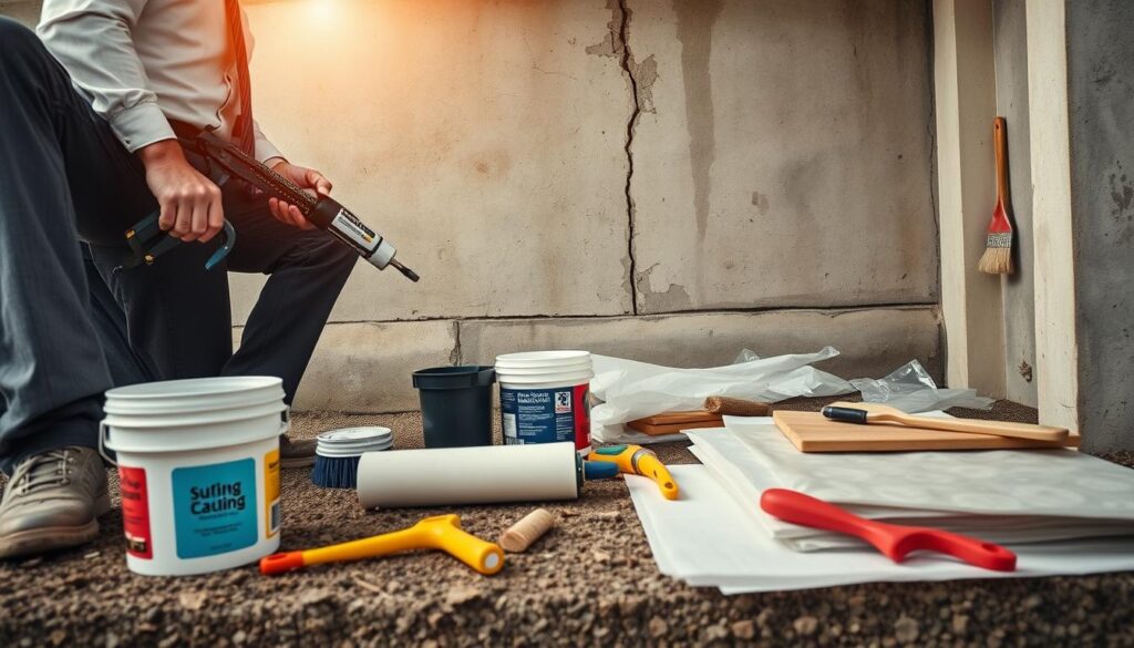 Basement preparation and crack sealing Basement preparation and crack sealing