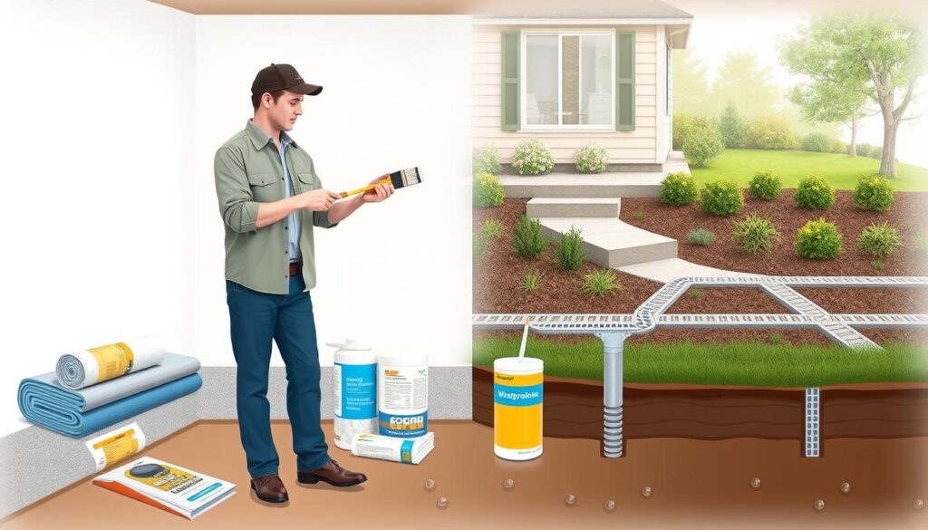 Interior and exterior waterproofing techniques