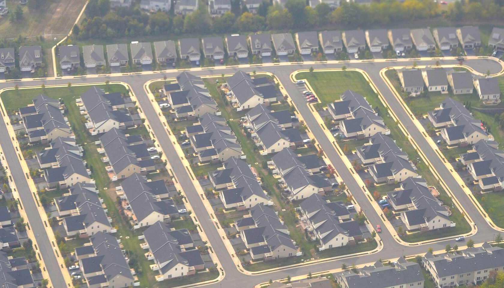Basement Waterproofing & Foundation Repair in Ashburn, VA 1 Aerial view of Ashburn neighborhoods in Loudoun County, VA