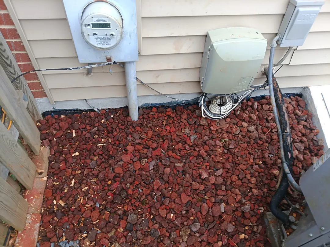 Restored stone surface beside the waterproofed Rockville foundation